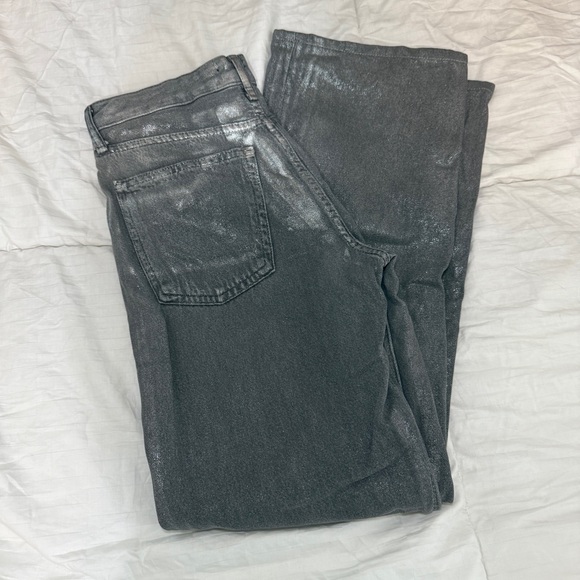 Zara Metallic Gray Jeans - Picture 8 of 11